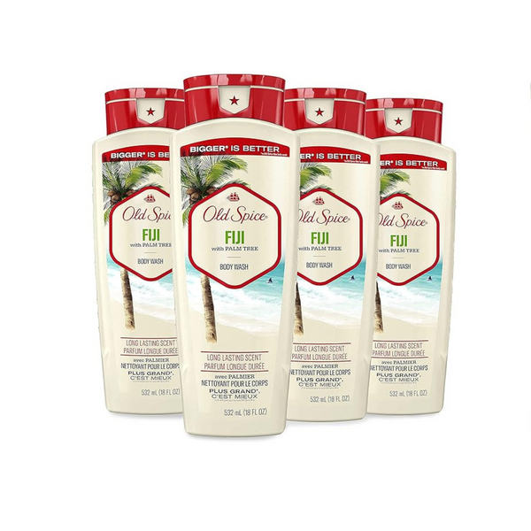 4 Bottles of Old Spice Men’s Body Wash Fiji with Palm Tree (18 oz)
