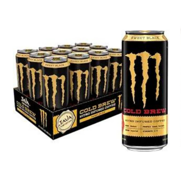 Pack de 12 Monster Energy Java Nitro Cold Brew Café Negro Dulce + Bebida Energética