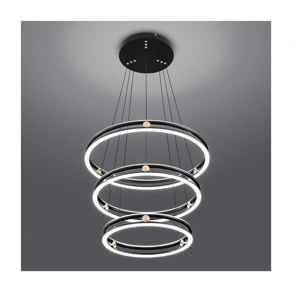 Dimmable Modern 3-Ring LED Chandelier Pendant Light Fixture