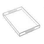 Bandejas de acrílico, bandeja de acrílico transparente de 12 × 16 con asa