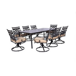 Hanover Montclair Juego de comedor para patio al aire libre de 9 piezas para todo tipo de clima