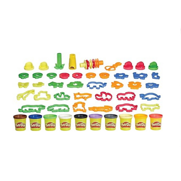 Play-Doh Animal Adventure Juego de 45 herramientas y 10 latas