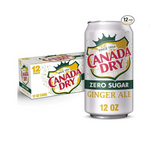 12 Pack Canada Dry Ginger Ale, Zero Sugar Ginger, Sunkist Oranger Soda