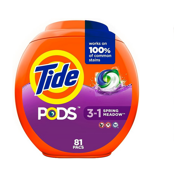 Jabón detergente para ropa Tide PODS de 81 unidades, Spring Meadow