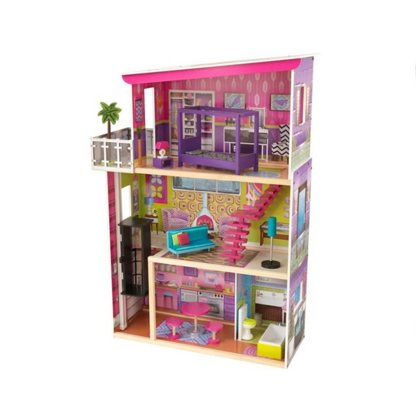 KidKraft Super Modelo Casa de Muñecas de Madera con Ascensor y 11 Accesorios