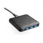 Adaptador de cargador rápido Anker 65W 4 puertos PIQ 3.0 y GaN, cargador de pared delgado PowerPort Atom III