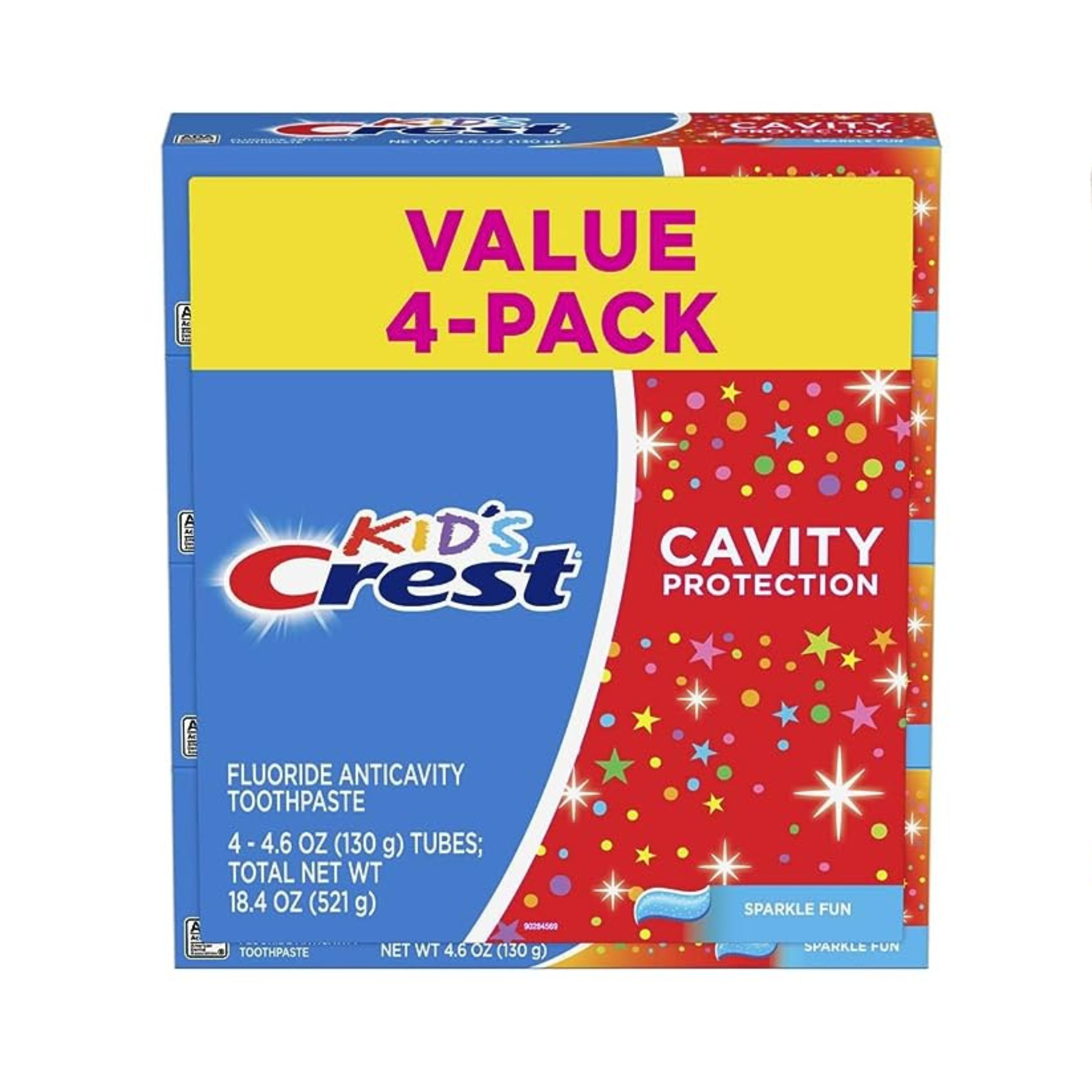 4-Pk Crest Kids Cavity Protection Toothpaste, Sparkle Fun Flavor