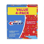 Paquete de 4 pastas dentales Crest Kids con protección contra la caries, sabor divertido y brillante