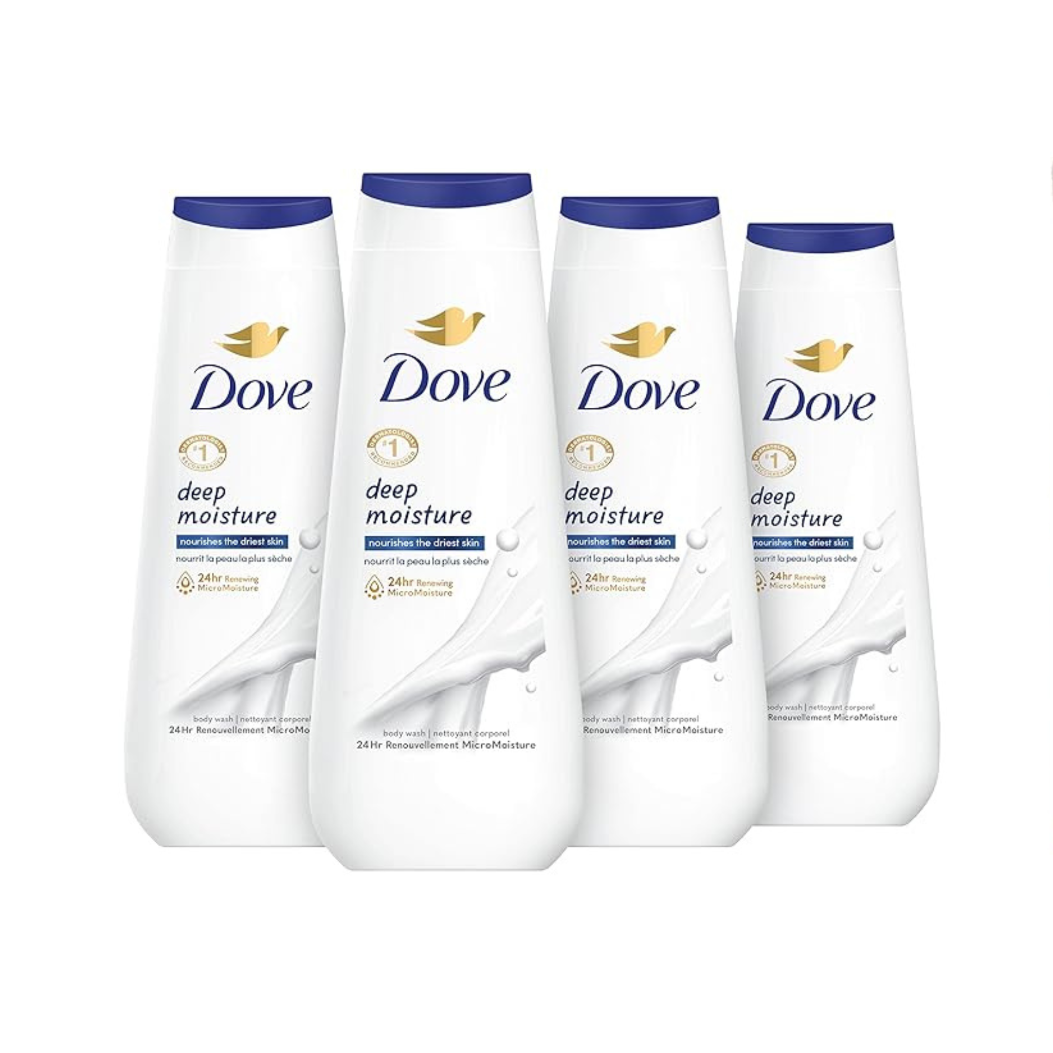 4 Bottles of Dove Body Wash Deep Moisture (20 oz)