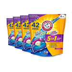 4 paquetes de paquetes energéticos de detergente para ropa Arm &amp; Hammer Plus OxiClean de 42 unidades
