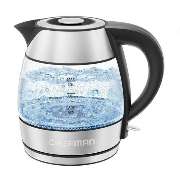 Hervidor de vidrio Chefman Rapid Boil, 1,2 litros