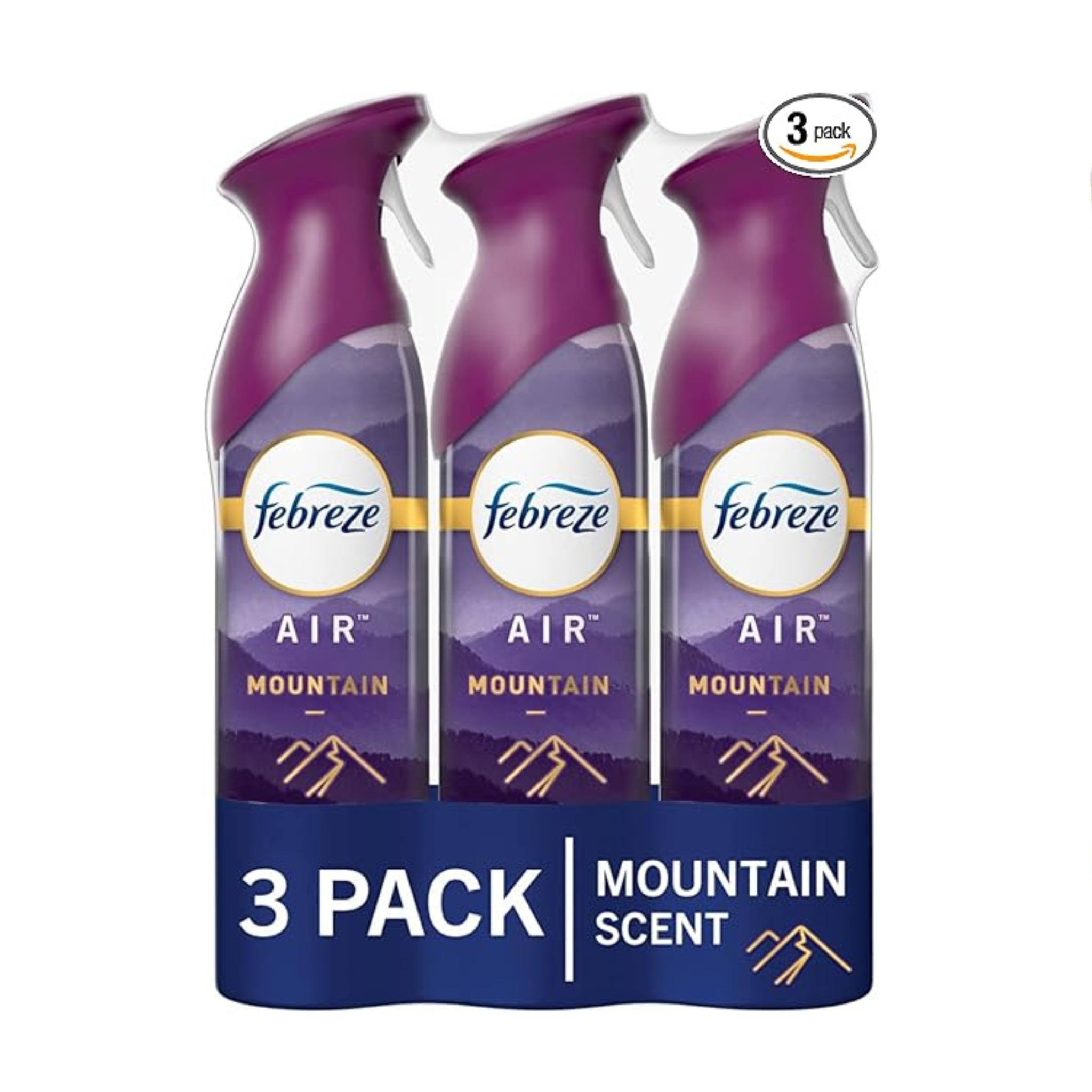 3 Cans of Febreze Air Fresheners, Mountain Scent Air Effects