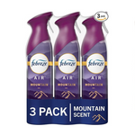 3 Latas de Ambientadores Febreze, Efectos del Aire con Aroma a Montaña