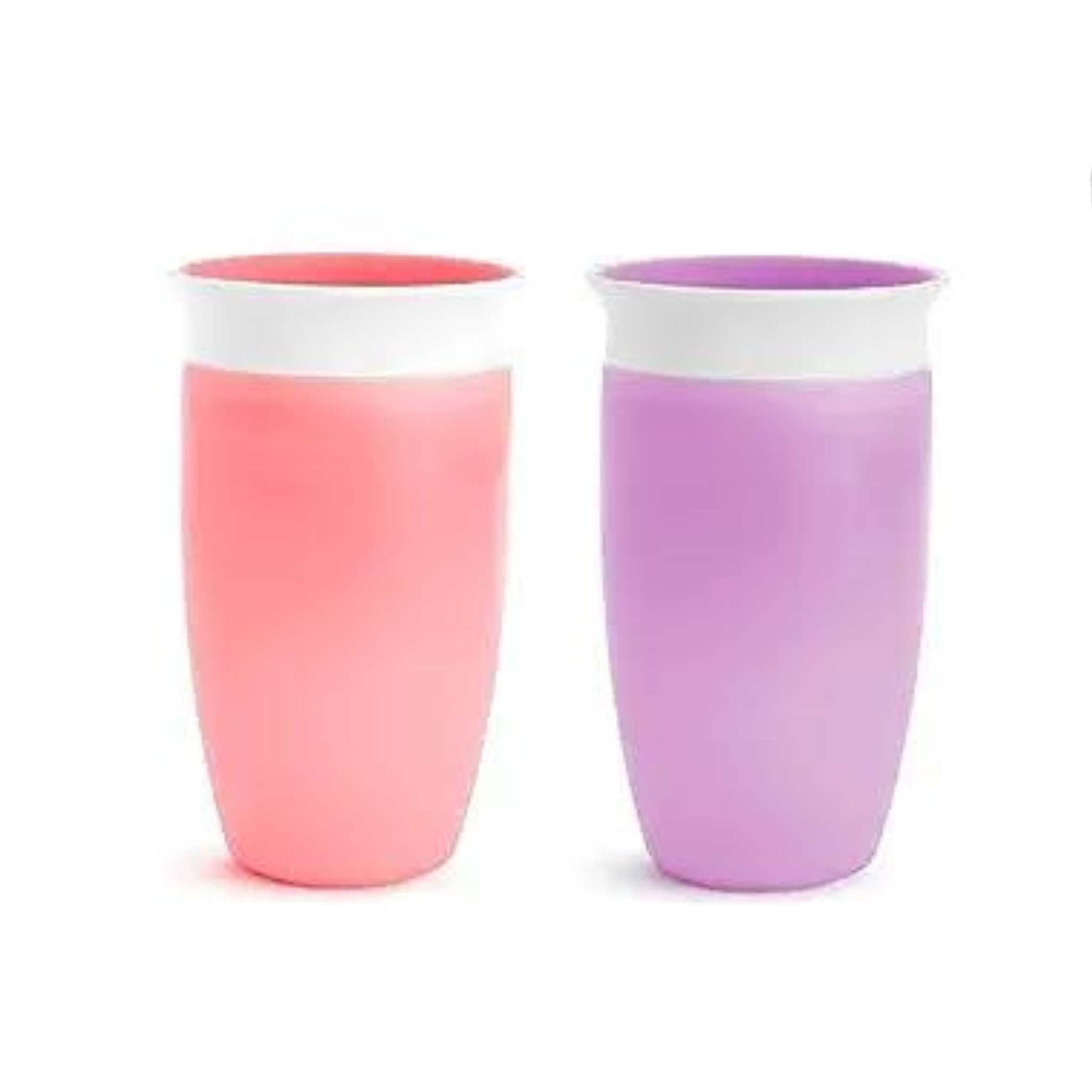 2-Pk Munchkin Miracle 360 Toddler Sippy Cup, Pink/Purple, 10 Oz