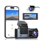 Dash Cam delantera y trasera 4K+1080P para coches con aplicación