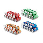 Juego de 4 contenedores organizadores para refrigerador de latas de refresco