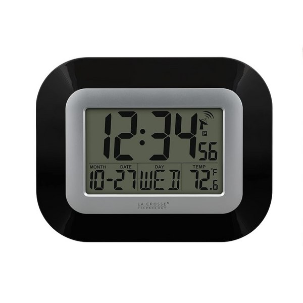 La Crosse Technology Atomic Digital Wall Clock with Indoor Temperature