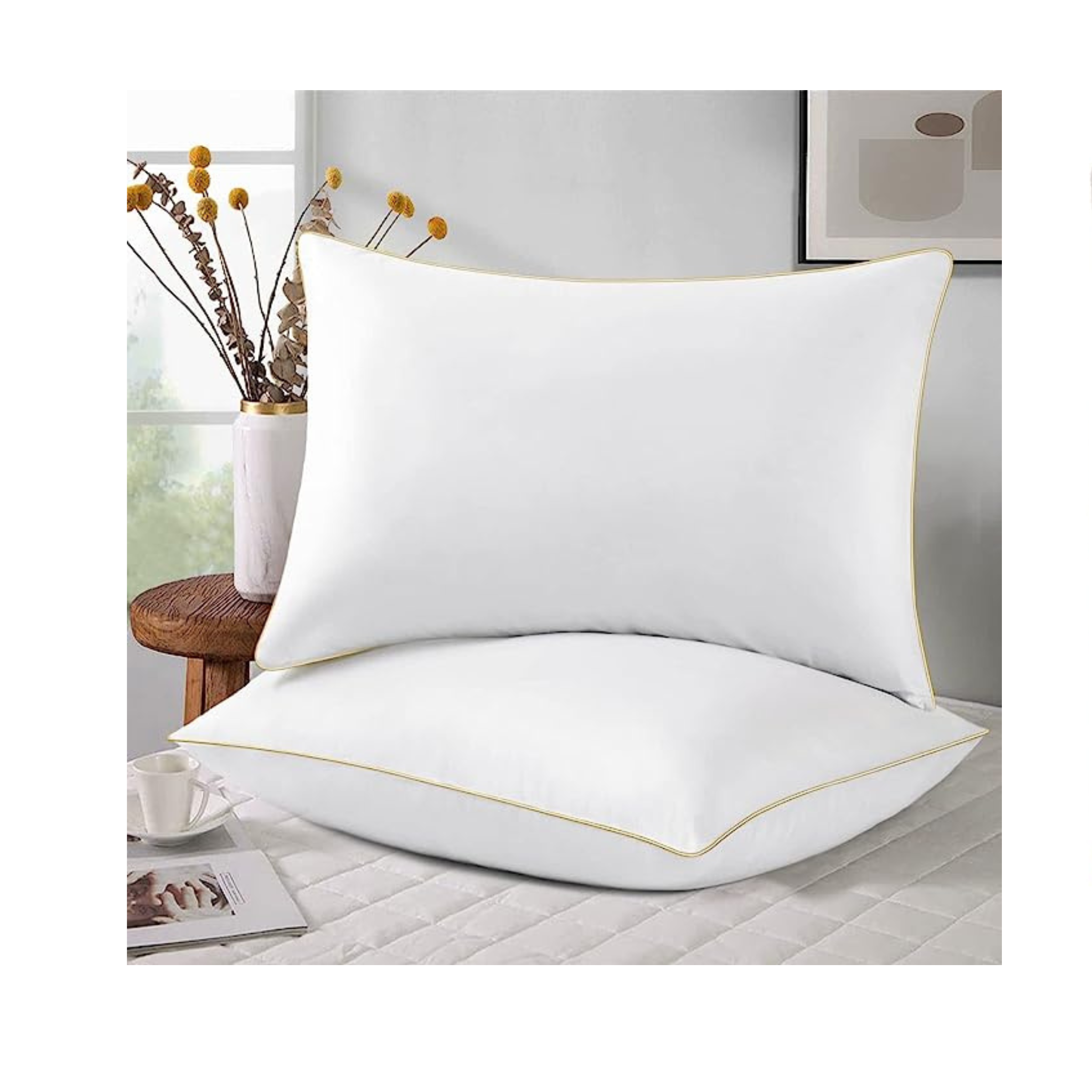 Set of 2 Queen Size Cooling Hotel Luxury Pillows
