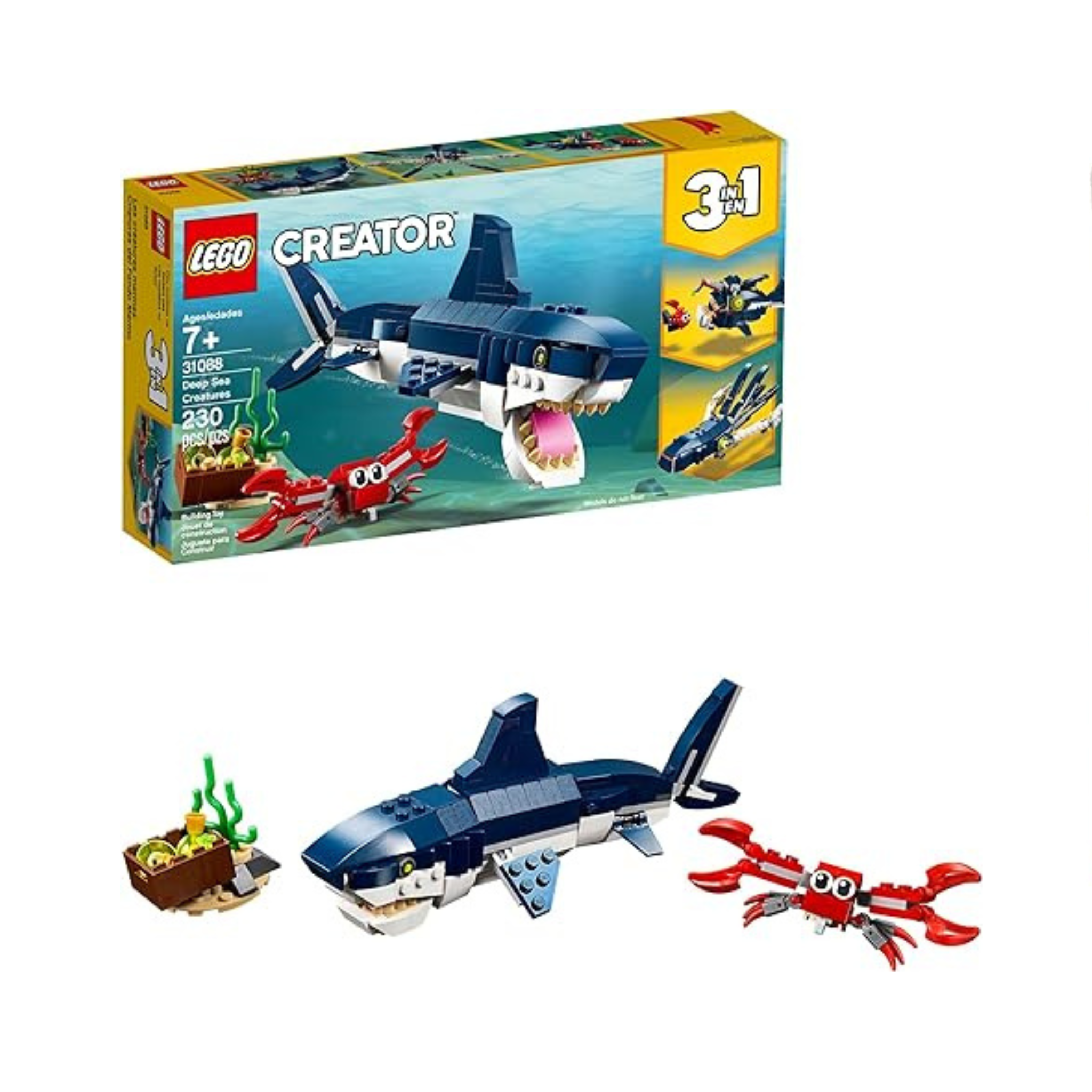 LEGO Creator 3 en 1 Criaturas del Mar Profundo de 230 piezas