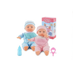 12 inch Soft Body Baby Doll Set with Rompers and Hat Pacifier