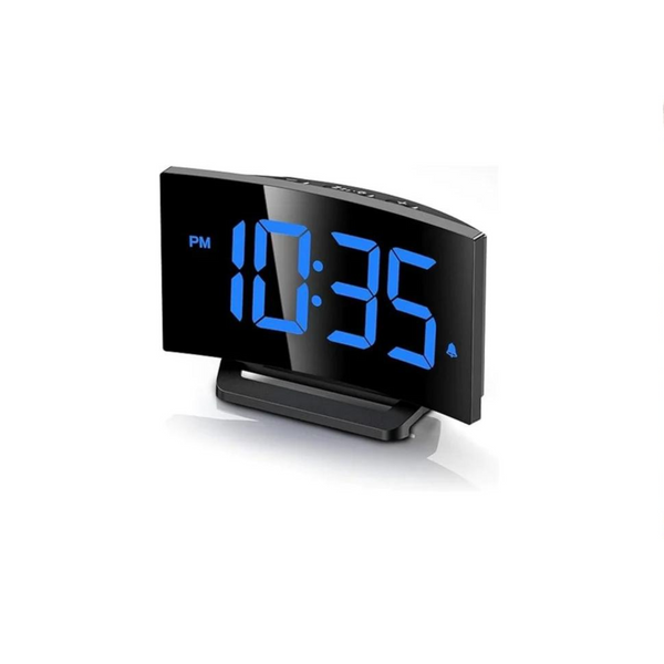 Modern Curved Design Digital Alarm Clock