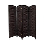 Oriental Furniture 6 ft. Tall Diamond Weave Fiber Room Divider (4 Panel)