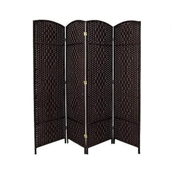 Oriental Furniture 6 ft. Tall Diamond Weave Fiber Room Divider (4 Panel)