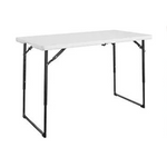 COSCO Centerfold Blow Mold Utility Table, Adjustable Height (4 Foot)
