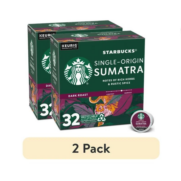 2 Packs of 32-Ct Starbucks K-Cup Coffee Pods
