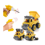 Camión de construcción con taladro eléctrico Top Race, juguete para desmontar