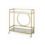 Better Homes &amp; Gardens Carrito de barra de vidrio y metal Nola Mid-Century