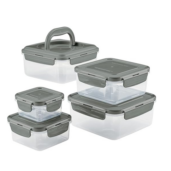 Juego de contenedores de almacenamiento de alimentos con recipiente encajable a prueba de fugas Rachael Ray de 10 piezas