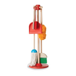 Melissa &amp; Doug Let's Play House Dust, Sweep, Mop, juego de simulación de 6 piezas