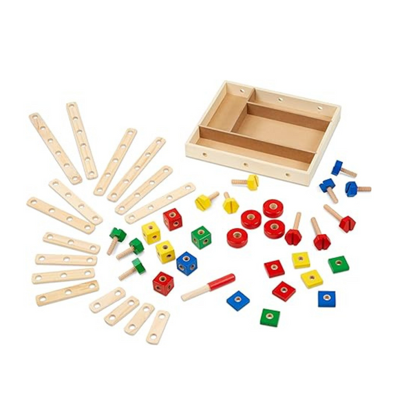 Juego de construcción de madera Melissa &amp; Doug de 48 piezas en una caja