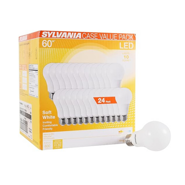 24 bombillas LED Sylvania A19, equivalente a 60 W