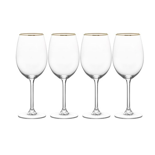 Mikasa Julie Gold Set of 4 White Wine Glasses
