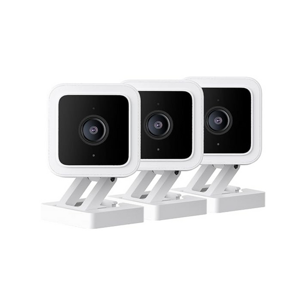 Paquete de 3 cámaras de seguridad Wyze Cam V3 con cable 1080p para interiores y exteriores con visión nocturna en color