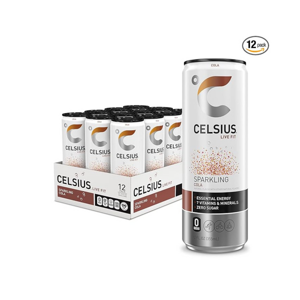 12 latas de bebidas energéticas espumosas CELSIUS