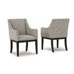 Signature Design by Ashley Burkhaus Traditional Dining Upholstered Arm Chairs, 2 Count