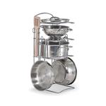 Melissa & Doug Stainless Steel Pots and Pans Pretend Play Kitchen Set for Kids (8 pcs)
