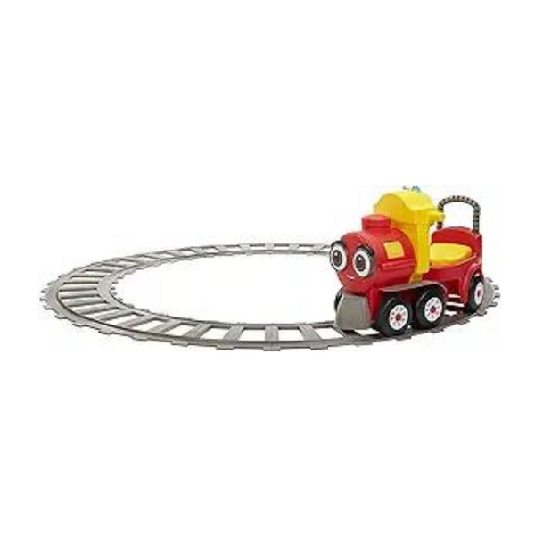 Little Tikes Cozy Train Scoot Ride-On con riel, almacenamiento debajo del asiento y campana de trabajo