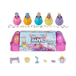 Hatchimals Alive Juguete de cartón de huevos con 5 minifiguras en huevos que eclosionan automáticamente, 11 accesorios