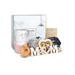 Set de regalos para novias y aniversarios con tazas grises/rosas, marco de fotos, colgante, sales de baño, etc.