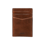 Fossil Tarjetero magnético minimalista de cuero para hombre con clip para billetes y bolsillo frontal