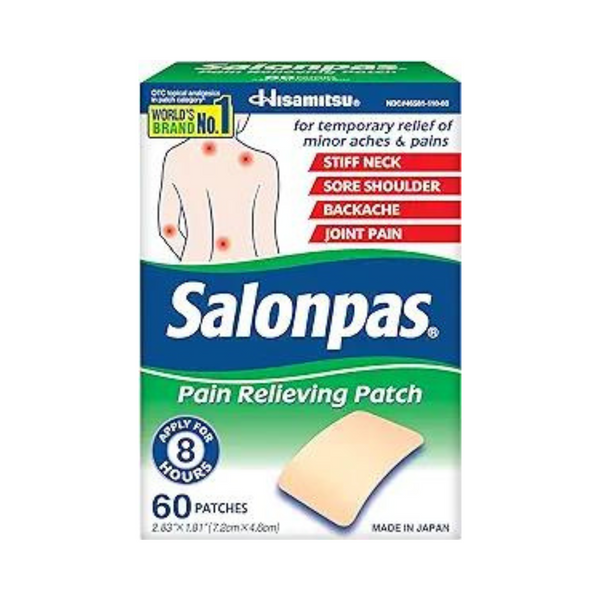 Parches para aliviar el dolor Salonpas de 60 unidades