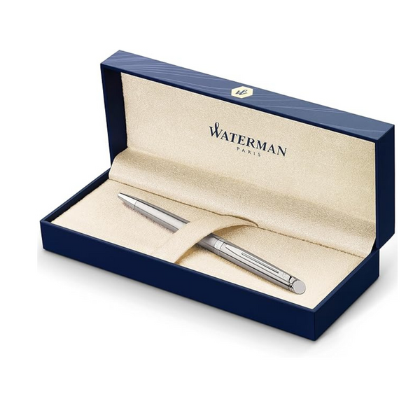 Bolígrafo Waterman Hemisphere, acero inoxidable con adornos cromados