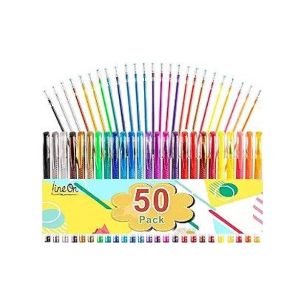 50 Pack Gel Pen Set 25 Colored Gel Pen with 25 Refills