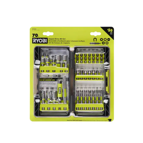 70-Piece Ryobi Impact Rated Driving Kit