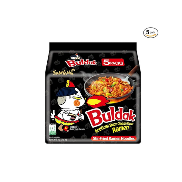 5-Pack Samyang Buldak Hot Spicy Chicken Ramen Noodle Korean Stir-Fry (Original)
