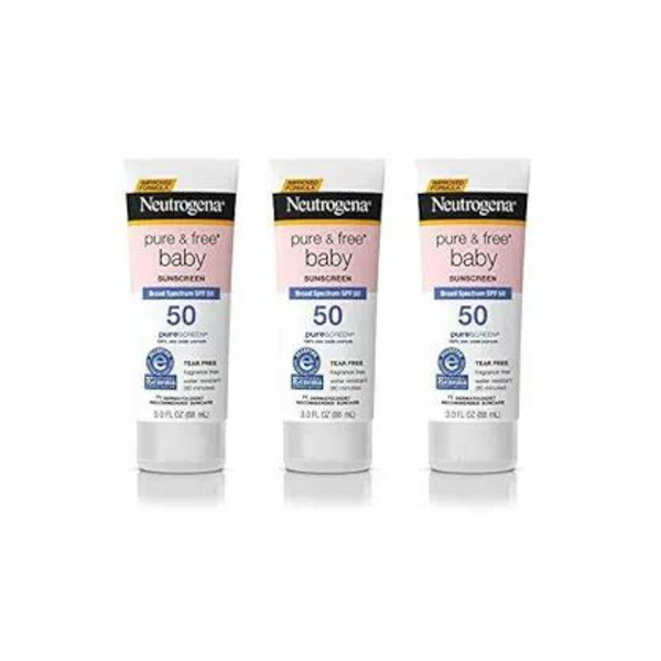 Pack of 3 Neutrogena Pure & Free Baby Mineral Sunscreen Lotion